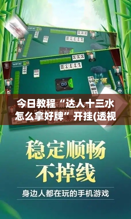 今日教程“达人十三水怎么拿好牌”开挂(透视)最新辅助详细